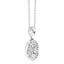 Oval shape pendant set with 1.00ct round brilliant cut H-SI diamonds in 18k white gold