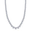 Three claw graduated round H-SI diamond necklace in 18k white gold