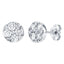 1.00ct H-SI round brilliant diamond claw set cluster studs in 18k white gold