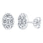 Oval shape earrings set with 1.00ct round brilliant cut H-SI diamonds in 18k white gold