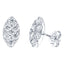 Marquise shape earrings set with 1.00ct round brilliant cut H-SI diamonds in 18k white gold