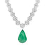 18.92ct Round Diamond & Emerald Cluster Necklace set in 18k White Gold