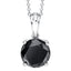 2.34ct Black Diamond set in 18k white gold four claw setting with chain