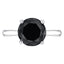 3.25ct black diamond four claw ring in 18k white gold