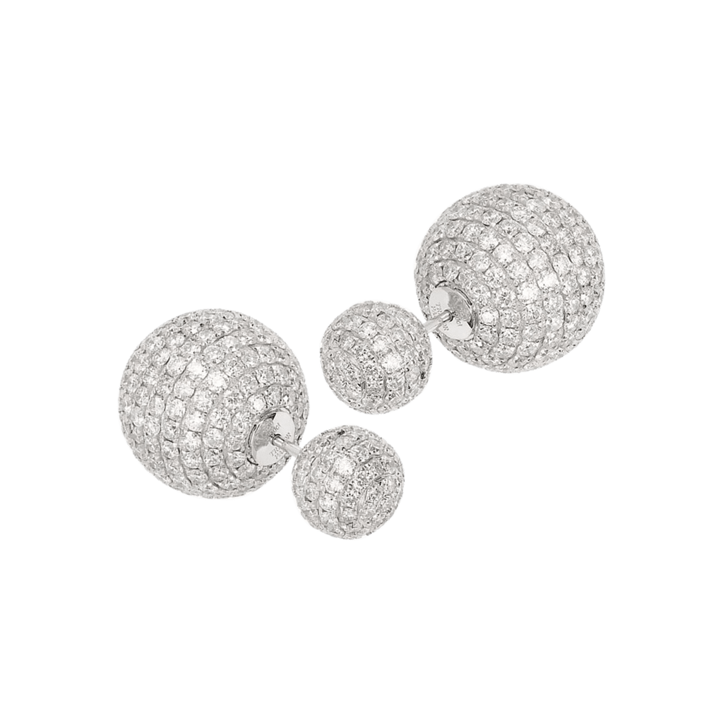 8.50ct Round Brilliant Micro Set Diamond Earrings set in 18ct White Gold