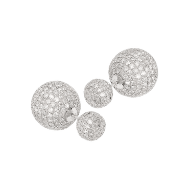 8.50ct Round Brilliant Micro Set Diamond Earrings set in 18ct White Gold