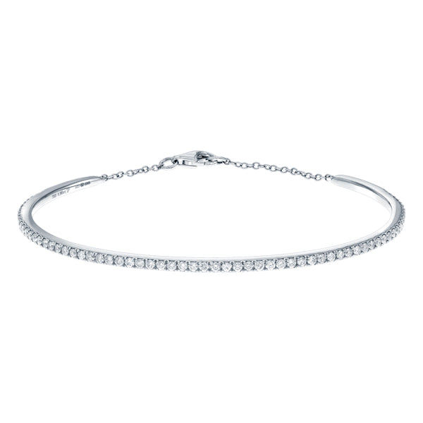 18ct white gold bangle with 1.00ct claw set round brilliant diamonds