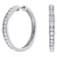 Channel Set Round Brilliant Diamond Hoop Earrings set in 18ct White Gold