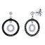 Double hoop earrings pave set in 1.00ct white and black diamonds