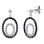 Double oval hoop pave set with 1.00ct white and black diamonds in 18k white gold