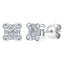 0.50ct H-SI Diamond Square Shaped Earrings set in 18ct White Gold