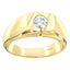 Men's solitaire H-SI diamond ring in 18k yellow gold