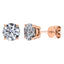 Claw Set Round Solitaire Diamond Studs in 18ct Rose Gold