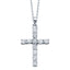 18k White gold cross, claw set round brilliant diamonds