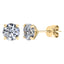 Modern 4 CLAW SET ROUND SOLITAIRE DIAMOND STUDS IN 18CT Yellow GOLD