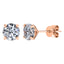 Modern 4 CLAW SET ROUND SOLITAIRE DIAMOND STUDS IN 18CT Rose GOLD