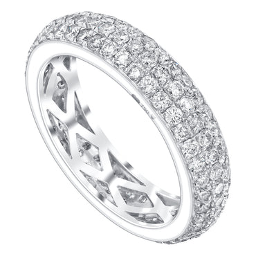 ROUND BRILLIANT PAVÉ Set DIAMOND Full ETERNITY RING IN 18CT WHITE GOLD
