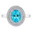 1.50ct Blue Topaz with 0.33ct Round Diamonds Around the Halo in 18ct Gold