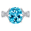 5.36ct Blue Topaz with 0.66ct Round Diamond Cocktail Ring in 18ct White Gold