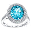 4.50ct Blue Topaz with 0.33ct Round Diamond Cocktail Ring in 18ct White Gold