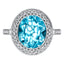 4.50ct Blue Topaz with 0.33ct Round Diamond Cocktail Ring in 18ct White Gold