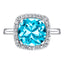 3.54ct Blue Topaz with 0.20ct Round Diamond Cocktail Ring in 18ct White Gold