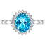 2.20ct Blue Topaz with 0.20ct Round Diamond Cocktail Ring in 18ct White Gold