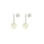 Sterling Silver White pearl and crystal drop earrings