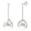 Sterling Silver White pearl tension set drop earrings