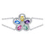 Multi-colour crystal flower bracelet in sterling silver