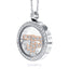 Round 25mm Essence locket with crystals in White gold