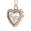 Heart shape Essence floating locket with crystals in rose gold colour