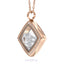 Diamond shape Essence floating locket with crystals in rose colour