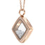 Diamond shape Essence floating locket with crystals in rose colour