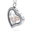 Slanted heart shape Essence floating locket with crystals in white colour Stainless Steel