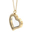 Slanted heart shape Essence floating locket with crystals in yellow gold colour