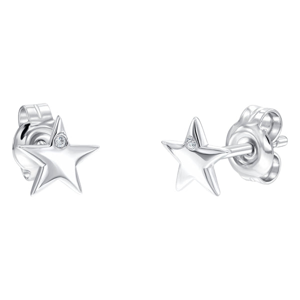 Simple star shape studs in sterling silver