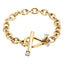 Hook and eye chain bracelet in stainless steel plated in yellow gold