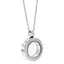 Round 20mm Essence floating locket with crystals in white gold colour