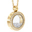 Round 20mm Essence floating locket with crystals in Yellow gold colour