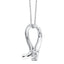 Curved pipe pendant in stainless steel plated in white gold