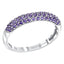 Pave set sterling silver ring with Amethyst colour crystals for February