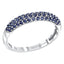 Pave set sterling silver ring with Tanzanite colour crystals for December