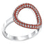 Hoop sterling silver ring Pave set with Garnet colour crystals for January’s birthstone