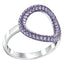 Hoop sterling silver ring Pave set with Amethyst colour crystals for February’s birthstone