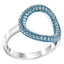 Hoop sterling silver ring Pave set with Aquamarine colour crystals for March’s birthstone