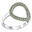 Hoop sterling silver ring Pave set with Peridot colour crystals for August’s birthstone