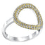 Hoop sterling silver ring Pave set with Citrine colour crystals for November’s birthstone