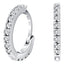 Mini hoop silver micro set earrings with Diamond clear colour crystals for April