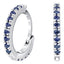 Mini hoop silver micro set earrings with Tanzanite colour crystals for December